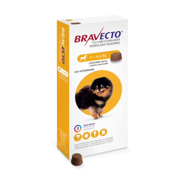 ANTIPULGAS BRAVECTO PERRO 2-4.5 KG (112.5 mg)
