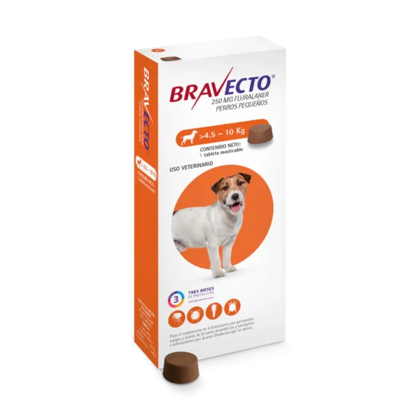 ANTIPULGAS BRAVECTO PERRO 4.5 KG - 10 KG (250 mg)