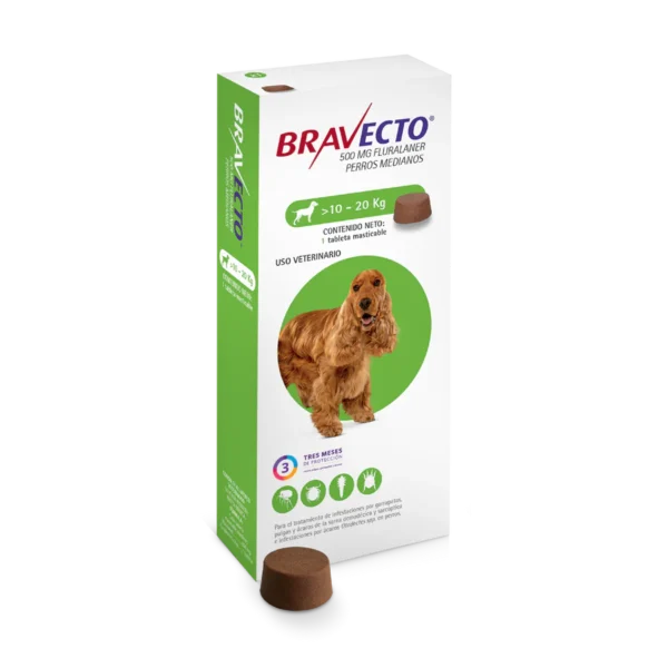 ANTIPULGAS BRAVECTO PERRO 10 KG - 20 KG (500 mg)