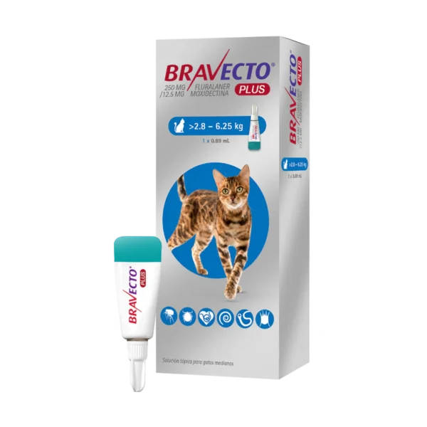 ANTIPULGAS BRAVECTO PLUS GATO- 2.8 KG -6.25KG (250mg)