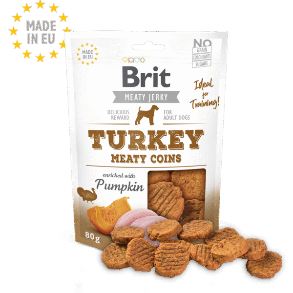 brit jerky turkey meaty coins 80gr
