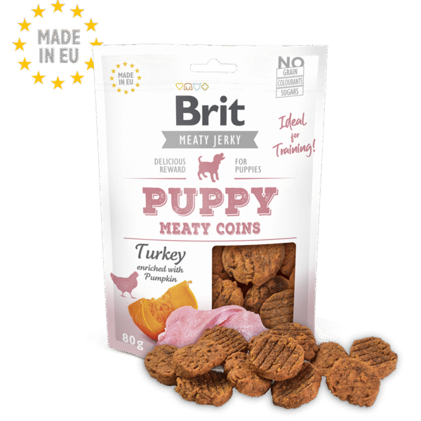 BRIT JERKY PUPPY MEATY COINS - 80 GR