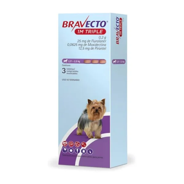 BRAVECTO 1M TRIPLE 1.27 KG - 2.5 KG | 25 MG
