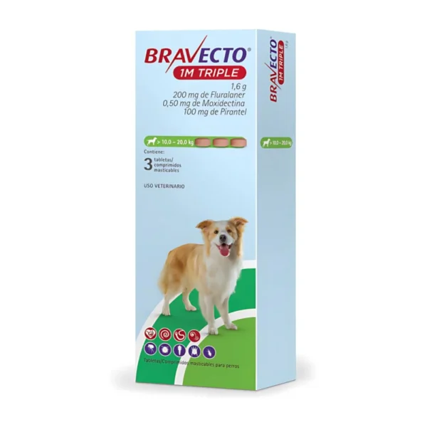 BRAVECTO 1M TRIPLE	10 KG - 20 KG | 200 MG