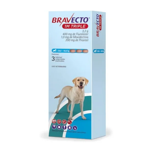 BRAVECTO 1M TRIPLE	20 KG - 40 KG | 400 MG