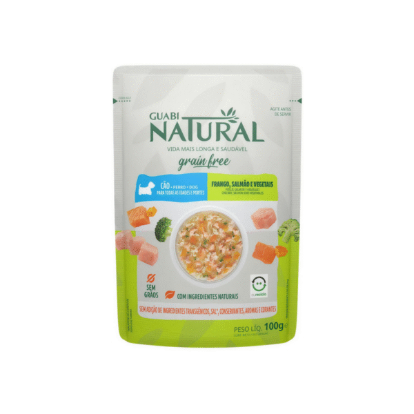 GUABI NATURAL SACHET AD GRAIN FREE - POLLO, SALMÓN Y VEGETALES - 100 GR