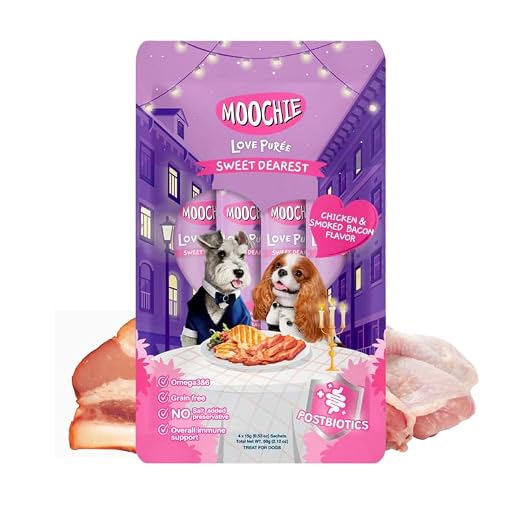 MOOCHIE DOG LICKABLE CHICKEN & SMOKED BACON FLAVOR - 60 GR  (15 GR C/U)