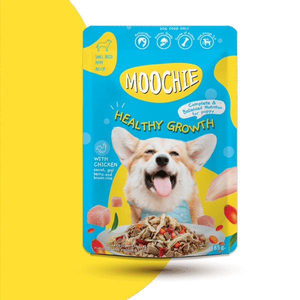 MOOCHIE DOG BENEFITS POUCH HEALTHY GROWTH | 85 GR